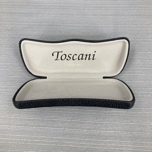 Toscani Pebbled Black Hard Clamshell Eyeglasses Sunglasses Case